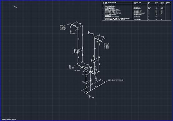 Piping Isometric generated by IsoAlgo