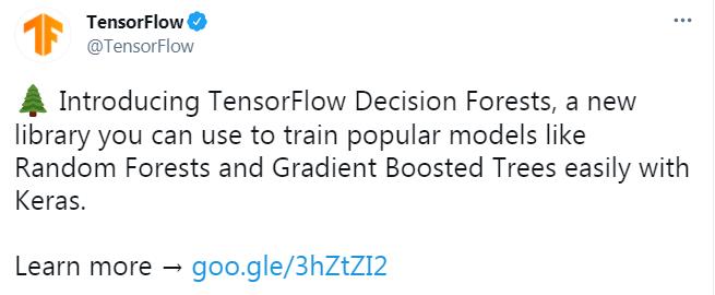 资源推荐 | TensorFlow开源决策森林库TF-DF