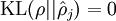 \\textstyle {\\rm KL}(\\rho || \\hat\\rho_j) = 0