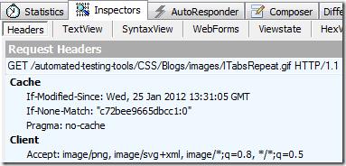 Fiddler Request Headers Inspector screenshot