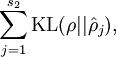 \\begin{align}
\\sum_{j=1}^{s_2} {\\rm KL}(\\rho || \\hat\\rho_j),
\\end{align}