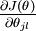 \\textstyle \\frac{\\partial J(\\theta)}{\\partial \\theta_{jl}}