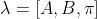 \\lambda=[A,B,\\pi]