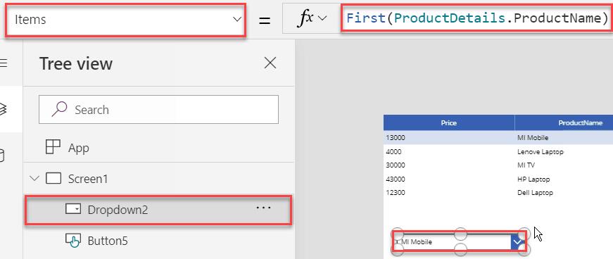 PowerApps Table() function