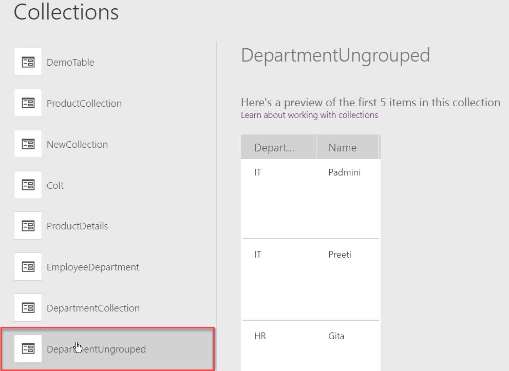 powerapps ungroup