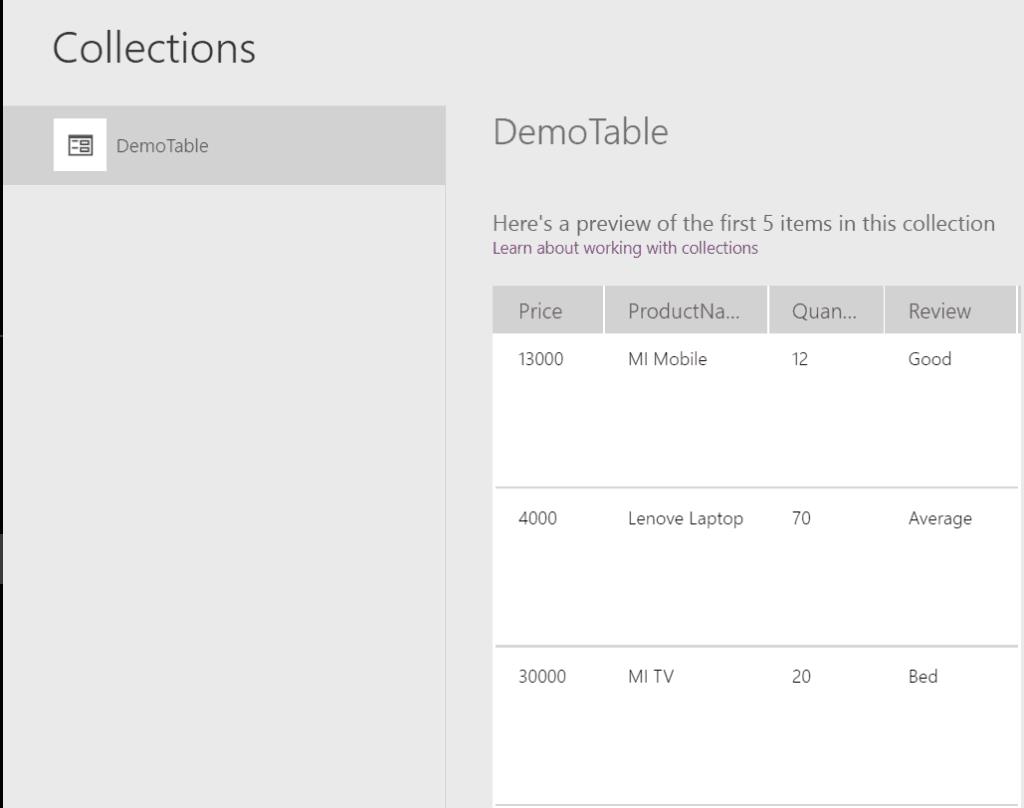 powerapps collection function