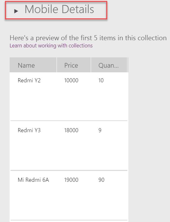 powerapps table functions