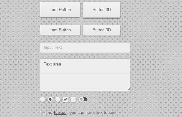 light grey css3 user interface kit html5