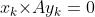 {x_k}{\\times}A{y_k}=0