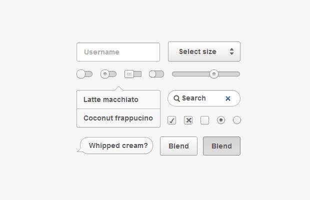 grey css user interface kit coconut dribbble