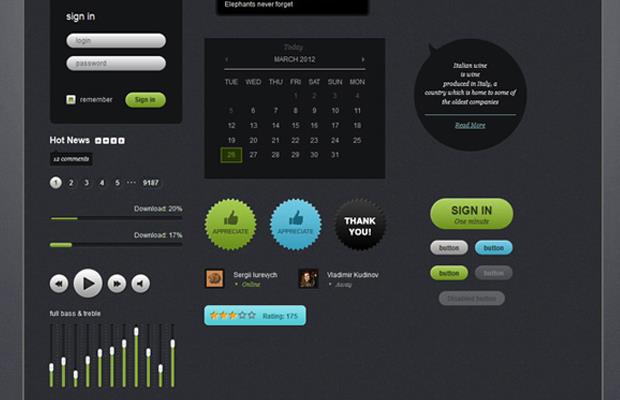 dark futurico html css user interface kit