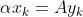 {\\alpha}{x_k}=A{y_k}