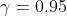 \\gamma = 0.95