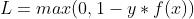 L= max(0,1-y*f(x))