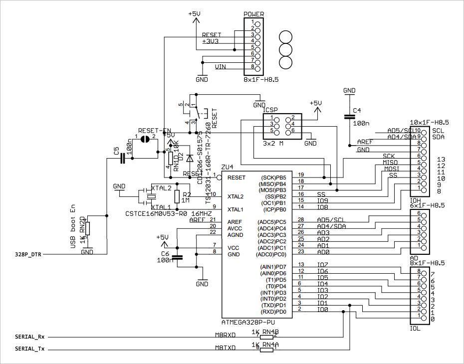 ▲ Arduino 子系统的参考电路图