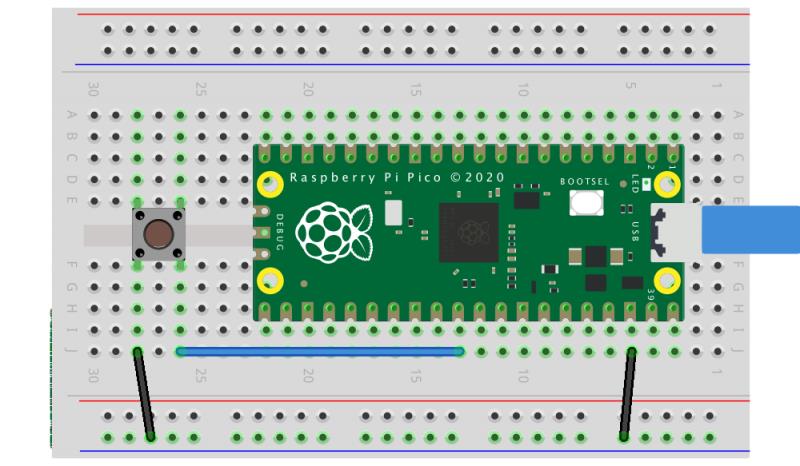 Raspberry Pi Pico，其复位按钮连接到GND和RUN引脚