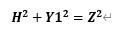 H2+〖Y1〗2=Z^2