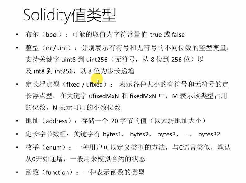 Solidity值类型