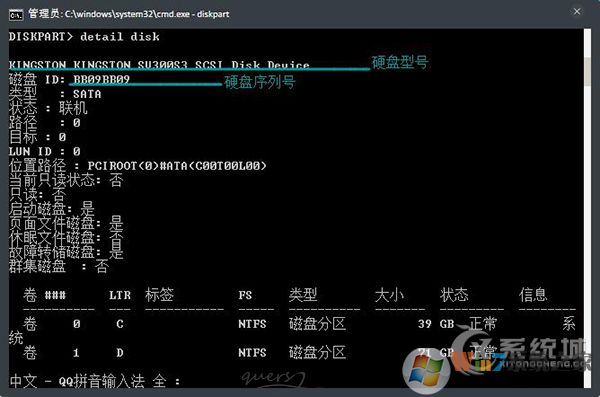 如何查看硬盘序列号？使用命令提示符查看硬盘ID的方法