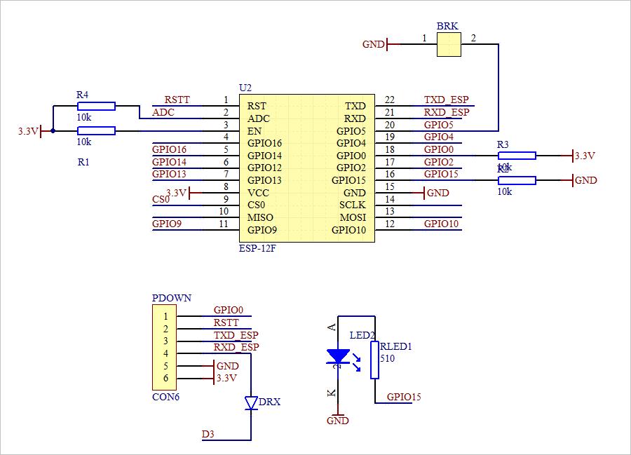 ▲ 图1-2 ESP8266子系统电路