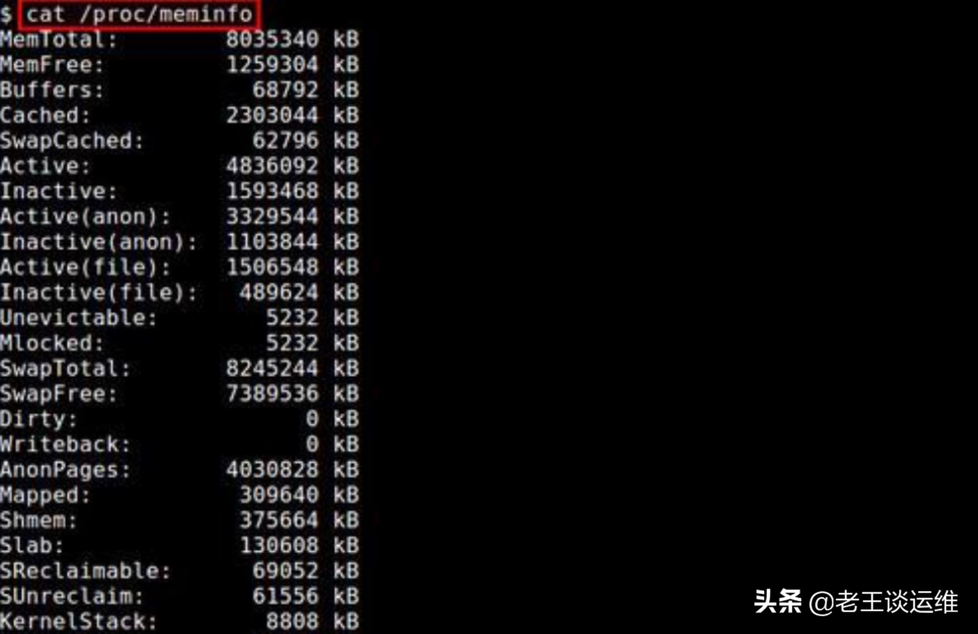 检查Linux内存占用的 5 大命令，你知道几个？