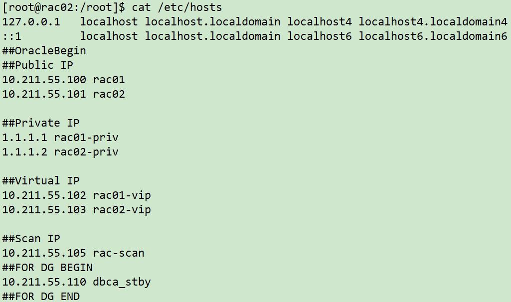 rac01 hosts文件