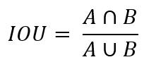 IOU=  (A∩B)/(A∪B)