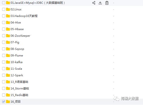 大数据就业班全套教程(Hadoop、Spark、R语言、Hive、Storm)