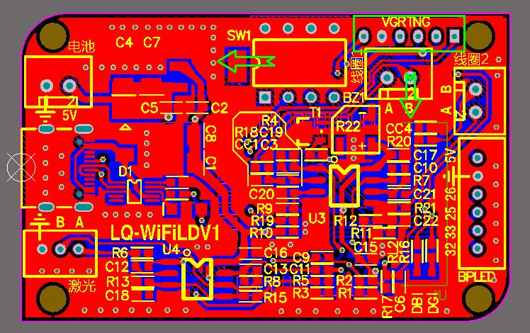 ▲ 图1.7 移动SW1，线圈1距离VGRTNG远1mm