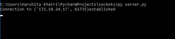 Python-Edureka中的cmd服务器套接字编程
