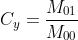 C_y = \\frac{M_{01}}{M_{00}}