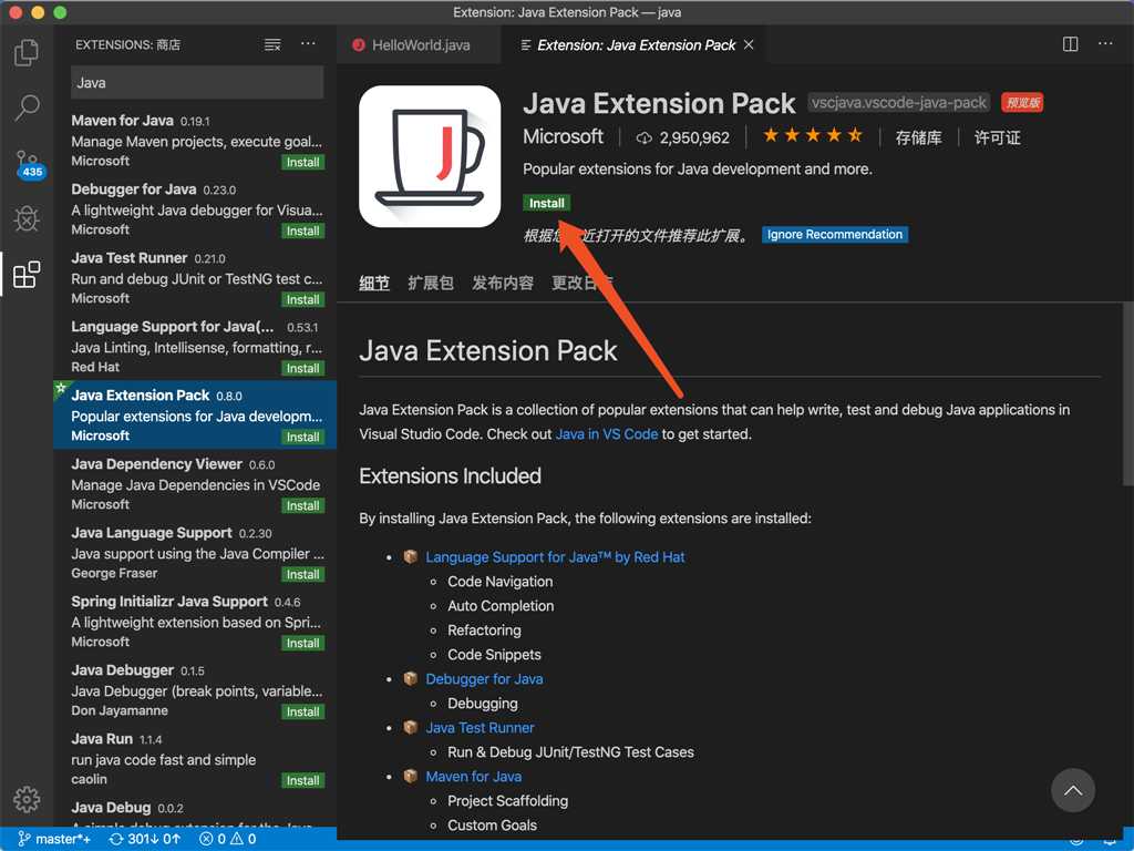 Java Extension Pack