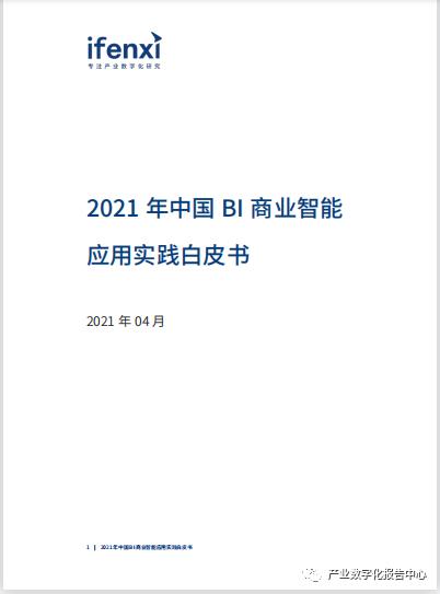 2021年中国BI商业智能应用实践白皮书