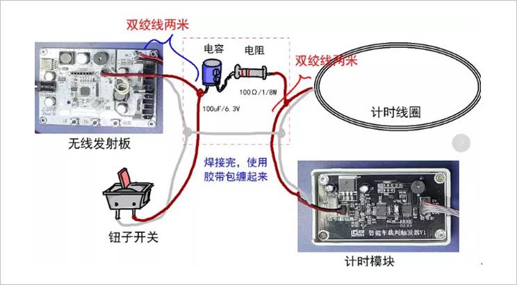 ▲ 图4 无线发送模块与比赛系统相连