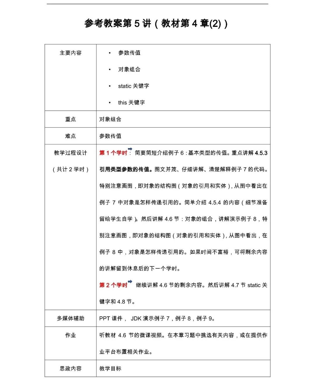 Java课程教与学（思政教案+多学时大纲+视频+题库）