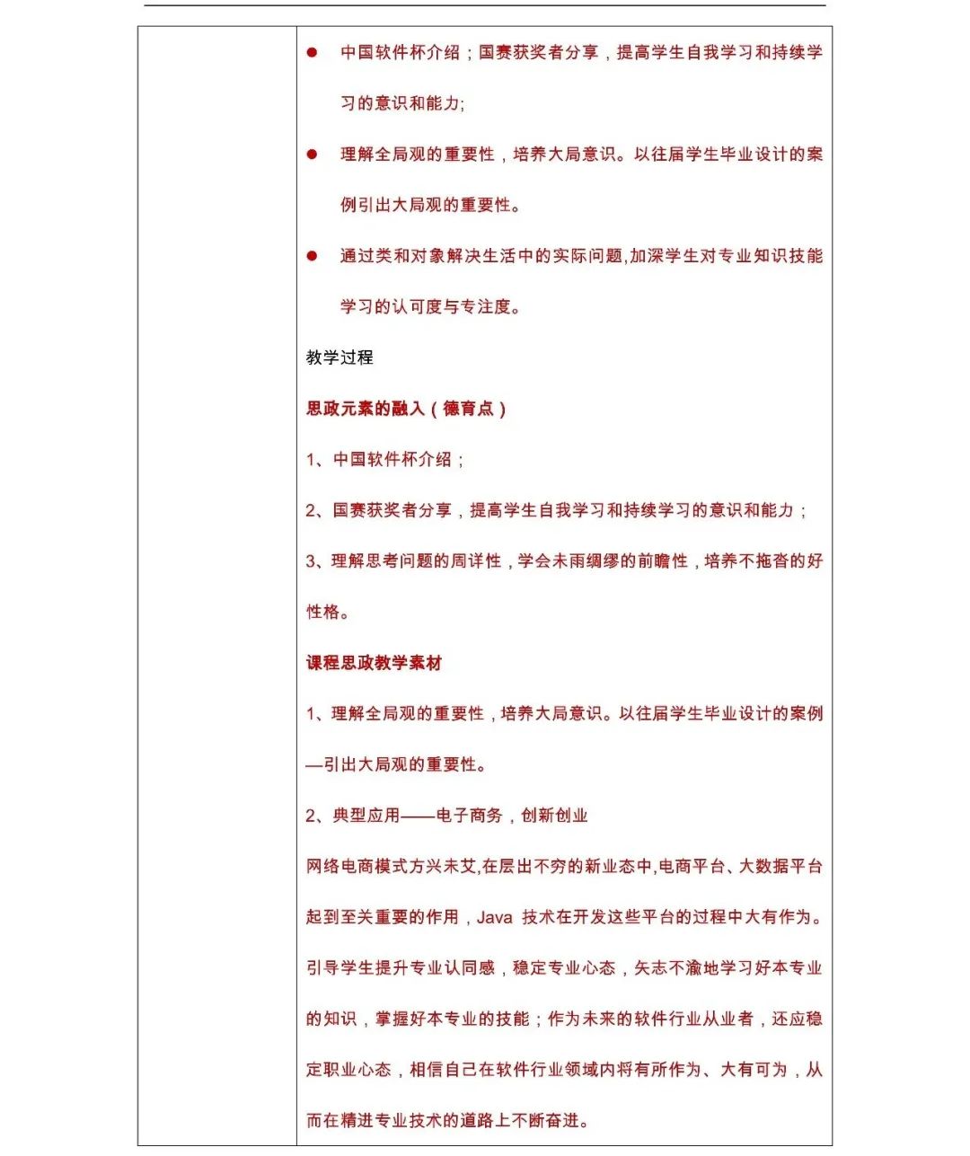 Java课程教与学（思政教案+多学时大纲+视频+题库）