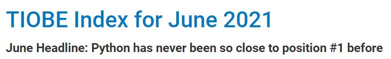 TIOBE 6月榜单：新增logo，Python距离榜一越来越近