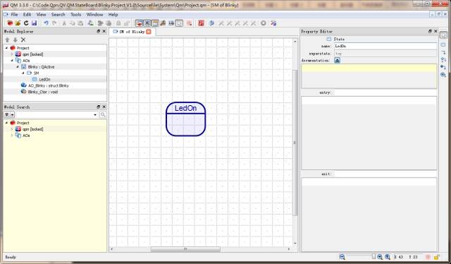 QM UML状态机建模实例之Blinky for cortex-m0