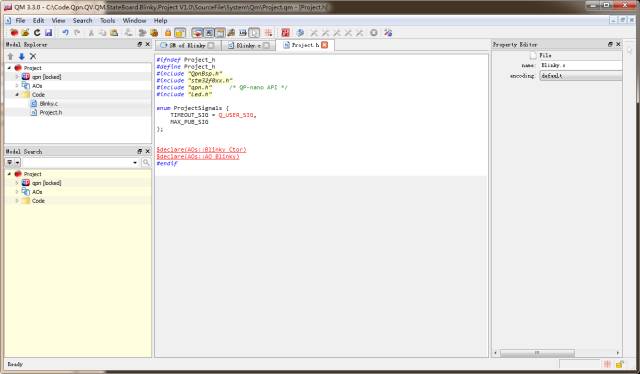 QM UML状态机建模实例之Blinky for cortex-m0