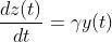 \\frac{dz(t)}{dt}=\\gamma y(t)