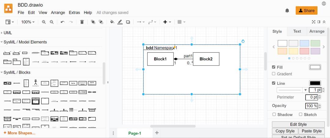 比Visio更小巧方便的流程图工具，中文版支持SysML、UML、BPMN、E-R等语言