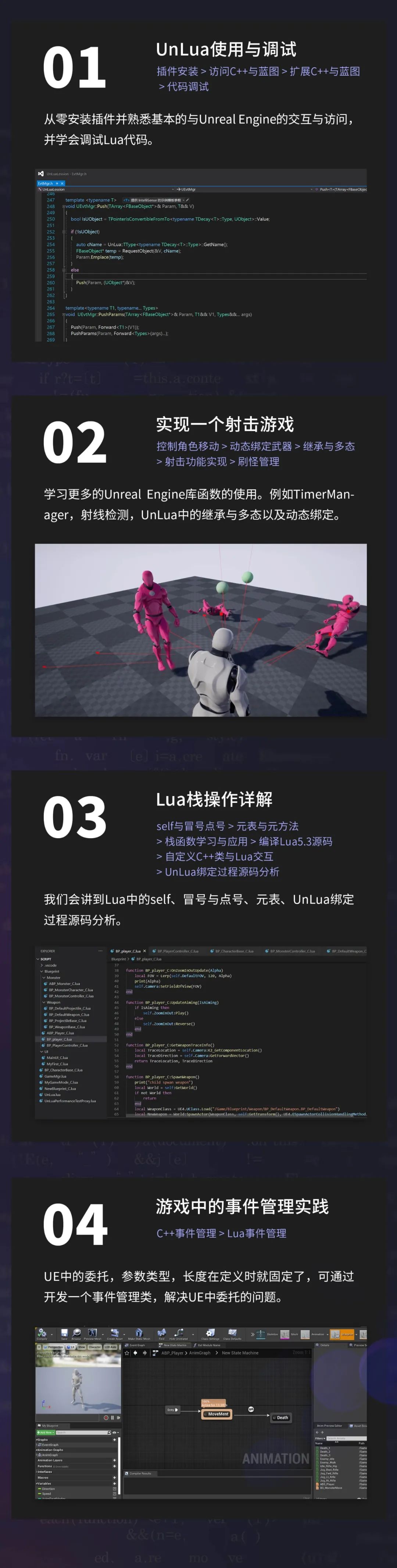 【新教学】Blender机械概念设计；UE4蓝图群集；UE4、UE5-UnLua；洛丽塔拍摄