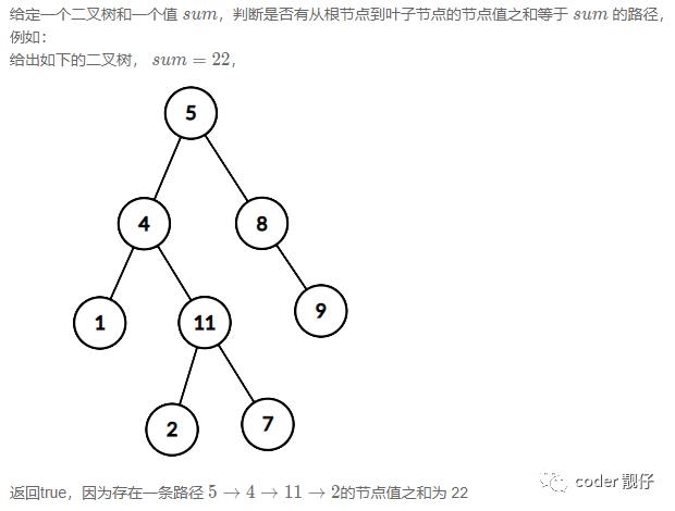 NC9 二叉树中是否存在节点和为指定值的路径