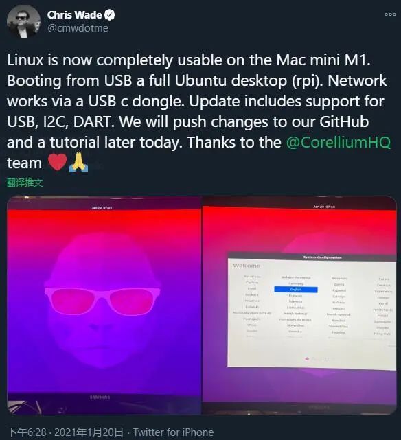 Mac mini M1上成功启动Ubuntu