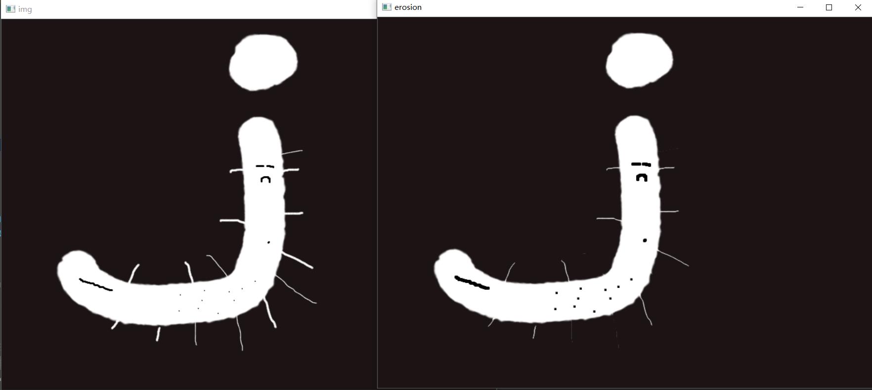 第一张是原图，第二张是腐蚀后的图