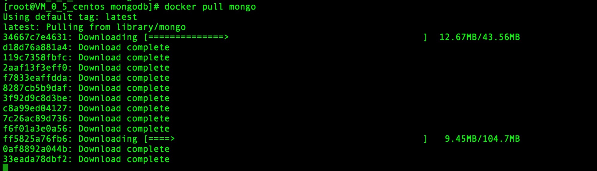 docker下载MongoDB