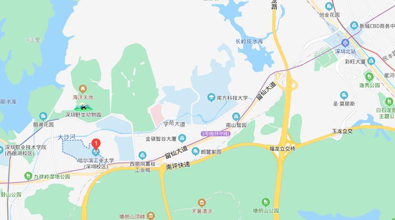 ▲ 图3.1 哈尔滨工业大学（深圳）在深圳市位置