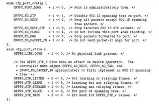 ofp_port_config 和 ofp_port_state