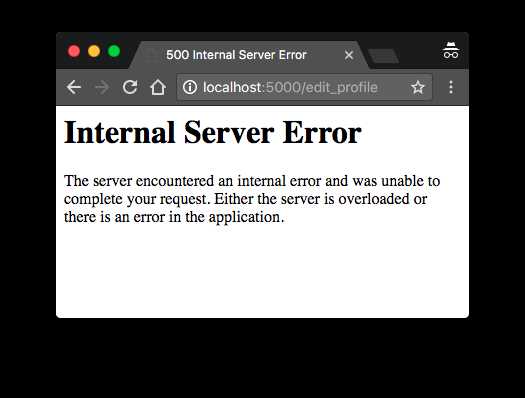 Internal Server Error