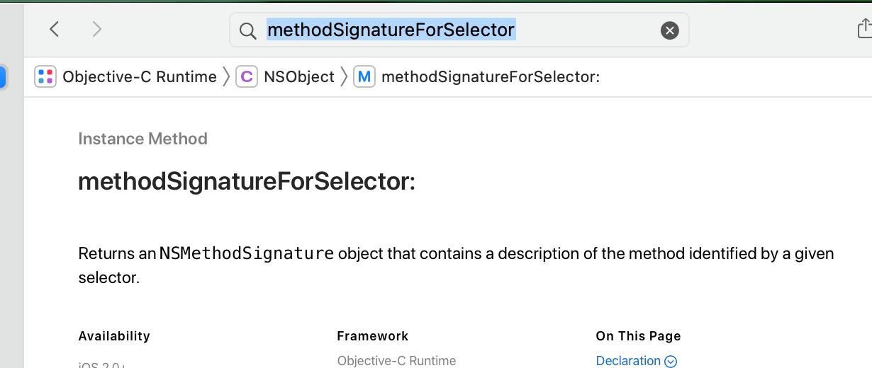 methodSignatureForSelector